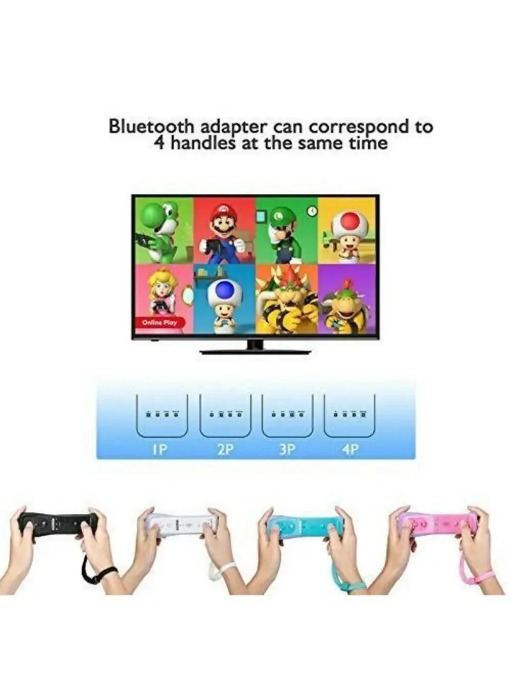 2-in-1 Motion Plus Wireless Remote for Wii / Wii U, Pink, Bluetooth, Gaming